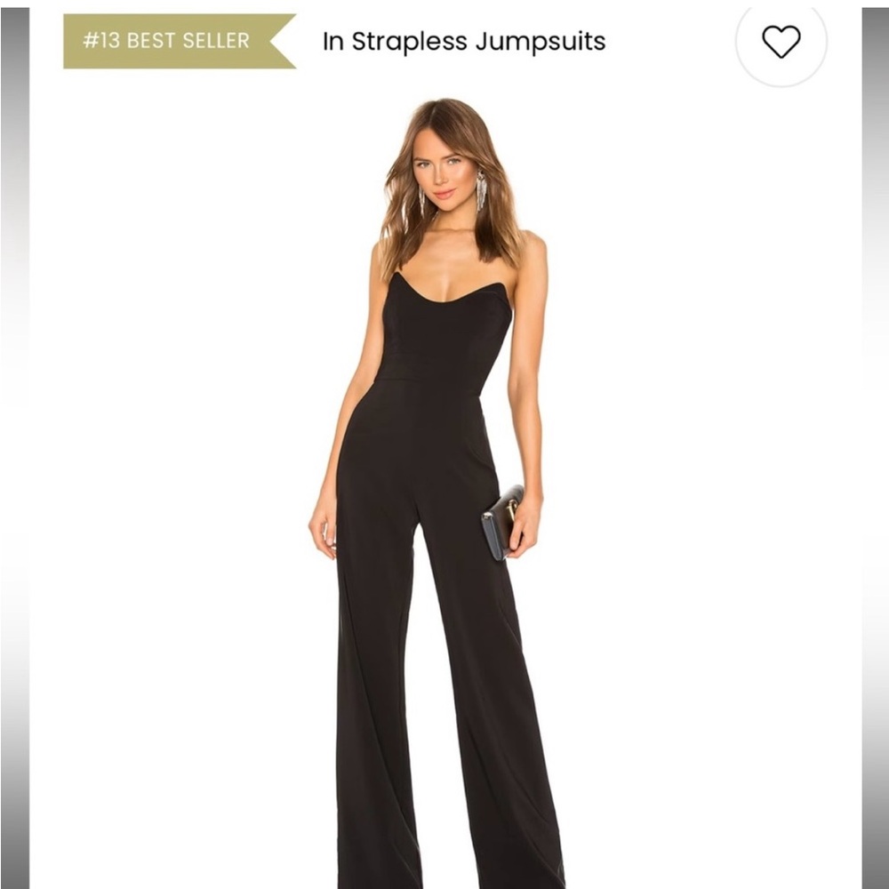 Nookie Black Wide-Leg Jumpsuit with Sweetheart Neckline